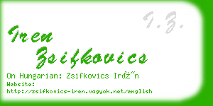 iren zsifkovics business card